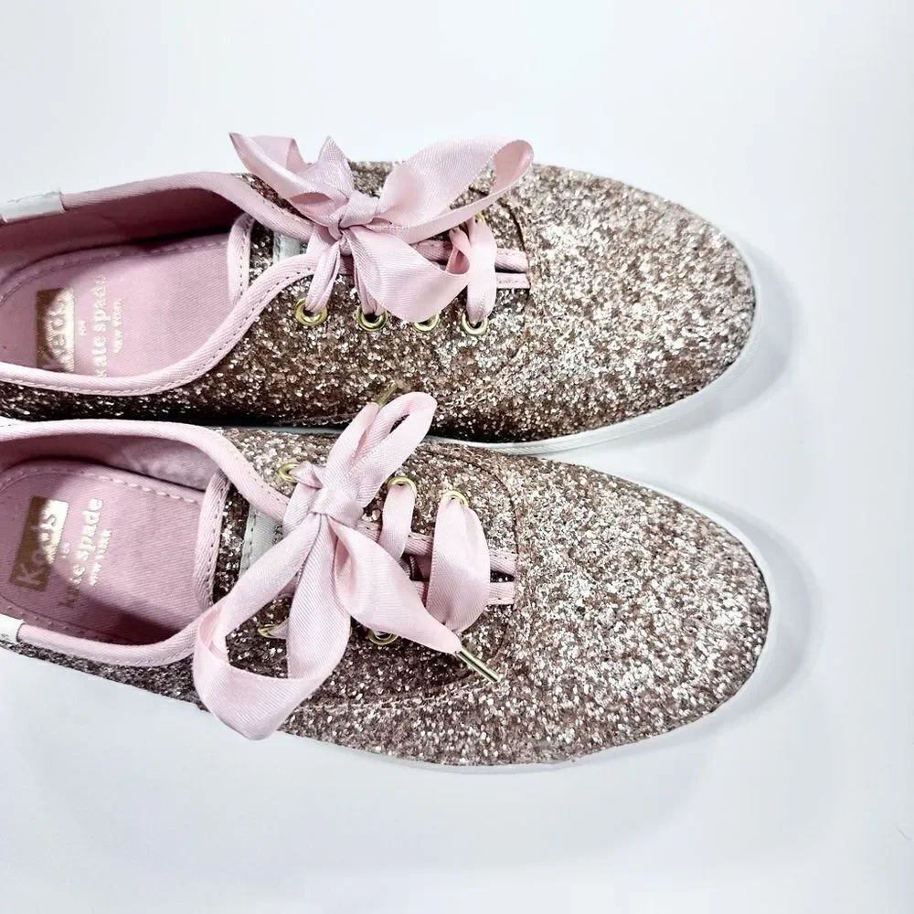 Kate Spade X Keds Champion rose gold glitter wedding sneaker shoes 6